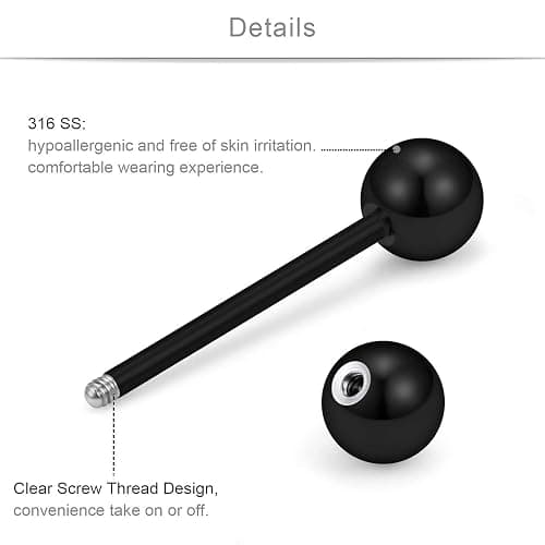 SCERRING 16G Nipple Rings 316L Stainless Steel CZ Nipplerings Shield Tongue Barbell Rings Bars Body Piercing Jewelry for Women thumbnail 2