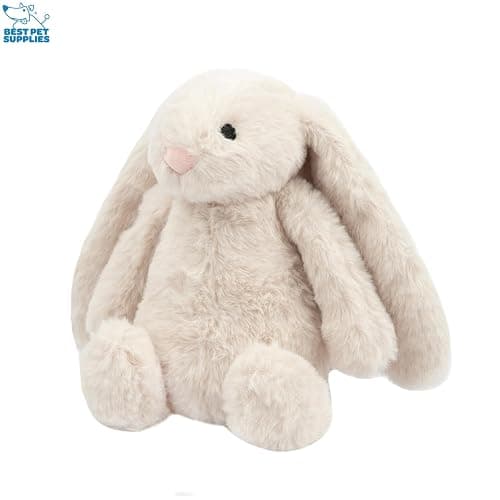 Best Pet Supplies Interactive Squeaky Dog Chew Toy, Ideal Dog Toys for Chewers, Small, Medium & Large Dogs, and Fetch Lovers - Bunny (Beige), Large thumbnail 2