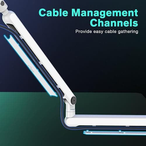 FIFINE Boom Arm Mic Stand, Low Profile Microphone Arm Stand, Podcast Mic Boom Arm with Desk Mount, Cable Channels Management, Metal Boom Arm White for Recording/Streaming/Gaming/Home Office-BM88W thumbnail 8