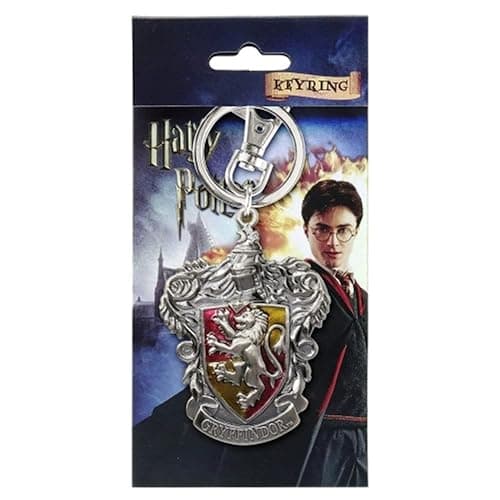 Harry Potter Gryffindor School Crest Pewter Keychain thumbnail 2