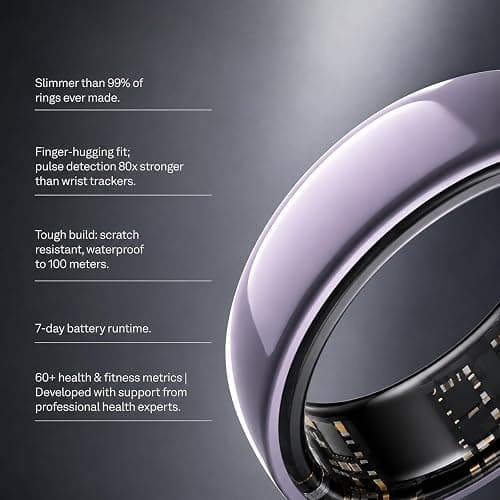 MaxKite Slim Smart Ring for Women, Ceramic Health Fitness Tracker Pink，10# | No Subscription Fee & 5ATM Waterproof, Sleep Tracking, Heart Rate, Blood Oxygen, Activity Tracking, HRV, 5-7 Day Battery Life thumbnail 3