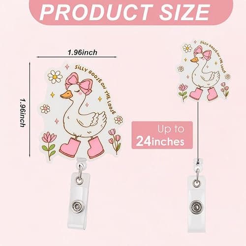 Funny Nurse Badge Reel, Retractable Goose Badge Holder with 24 Inch Cord | Silly Goose Badge Reell,Suitable for Medical Staff,Office Workers,and Student thumbnail 3