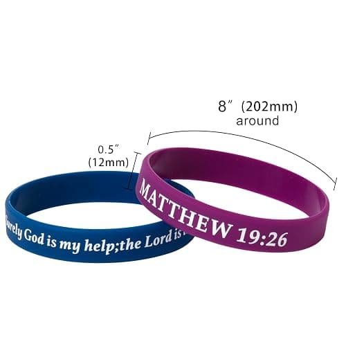 QEERBSIN Bible Verses Bracelets Motivational Christian Rubber Bracelets Faith Hope Wristbands Bracelets for Men Women Teens thumbnail 3