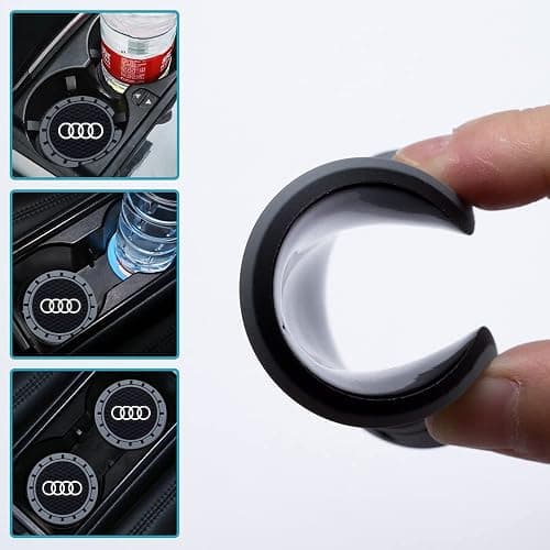 for Audi Car Cup Holder Coaster, Auto Cup Holder Insert Coaster Compatible with Audi A1 A3 RS3 A4 A5 A6 A7 RS7 A8 Q3 Q5 Q7 R8, 2PCS thumbnail 3