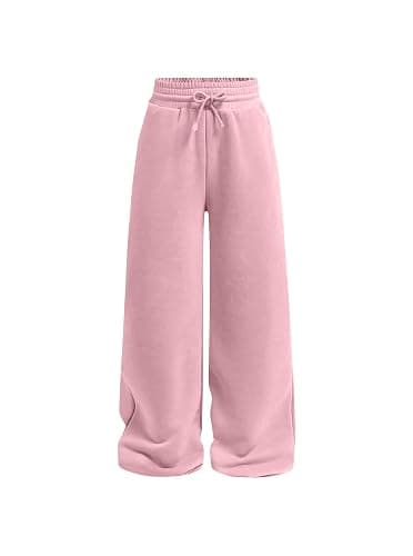 Ecolala Girls Wide Straight Leg Loose Sweatpants Elastic Waist Drawstring Jogger Pants - Image 1