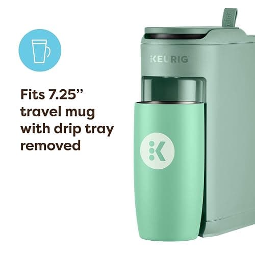 Keurig K-Mini Mate Single Serve K-Cup Pod Coffee Maker, Brews Up to 12 oz Cup, Compact Portable Coffee Machine for Small Spaces, Great for Dorms & Offices, Glamping Green thumbnail 8