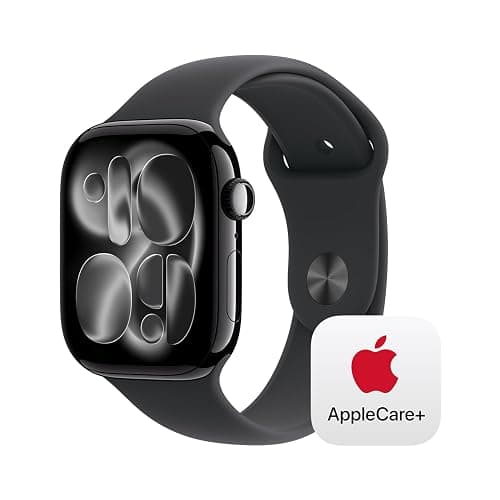 Apple Watch Series 11 [GPS + Cellular 46mm] Smartwatch with Jet Black Aluminium Case with Black Sport Band - M/L. Sleep Score, Fitness Tracker, Health Monitoring with AppleCare+ (2 Years) - Image 1