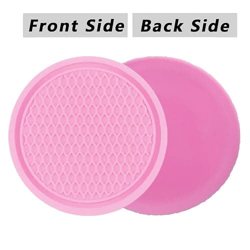 ZSDY Car Cup Coaster, 4PCS Universal Auto Non-Slip Cup Holder Embedded in Ornaments Silicone Coaster, Car Interior Accessories Sets, Pink thumbnail 5