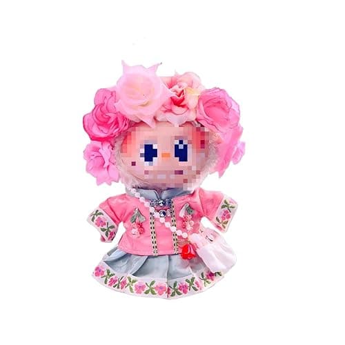 2025 Clothes for La Boo Boo(no Dolls), 4PCS Suit with Flowered Hat Designed for Lububu Doll Clothes, Multiple Stylish Outfit, Used for Your 15&17cm Dolls (Suit I) - Image 1