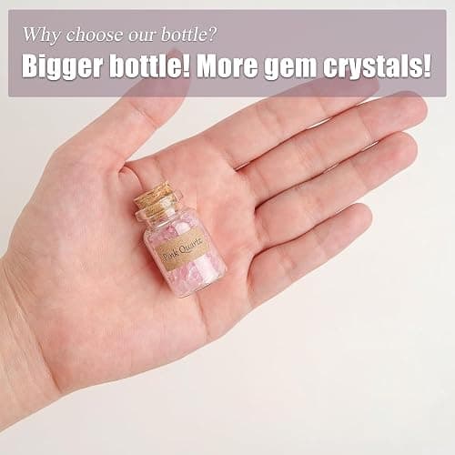 KHOCOEE 48pcs Different Crystals and Healing Stones, Gemstone and Crystals Bottles, Chakra Healing Crystals for Witchcraft, Great Choice for Gift, Collection and Home Decor thumbnail 4