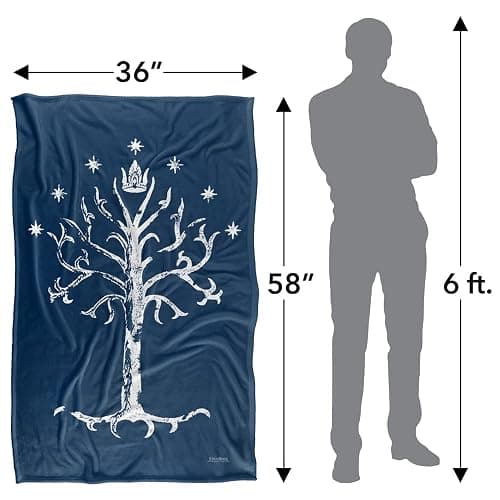The Lord of The Rings Blanket, 36"x58" Tree of Gondor Silky Touch Super Soft Throw Blanket thumbnail 2