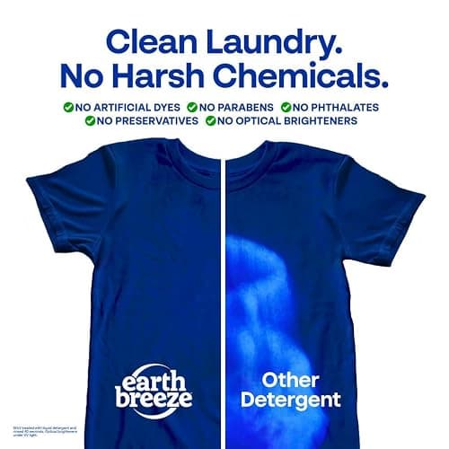 Earth Breeze Laundry Detergent Sheets Fresh Scent - 60 Loads Eco Liquidless Soap - Travel-Friendly for Hot & Cold Cycles, Tackles Tough Stains & Odors - Gentle on Skin, 30 Ct thumbnail 3