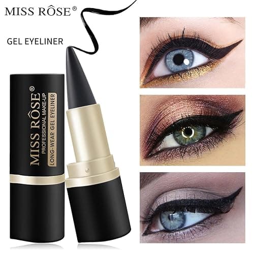 Miss Rose M Gel Eyeliner, 2 Pcs Black Eyeliner Pencils, delineador de ojos contra el agua, Easy to Use, Eye Makeup for Women (Black Pack of 2) thumbnail 2