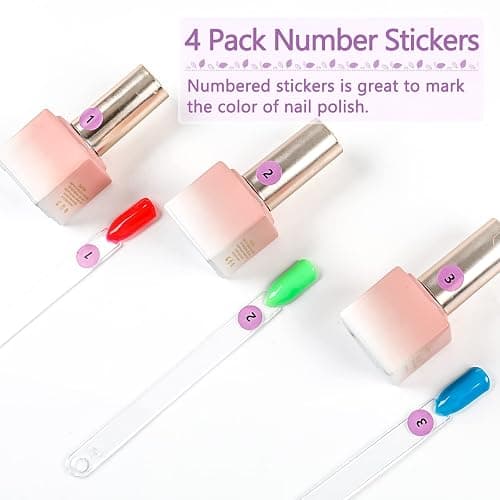 BQAN Nail Swatch Sticks 200 Pcs Clear with Ring & Number Stickers | Nail Polish Color Display | Sample Presentation | Collection Management | Nail Art Practice | Home & Salon Use thumbnail 6