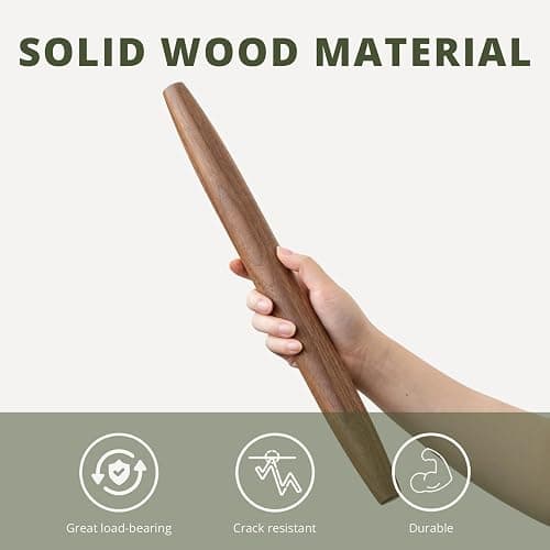 Muso Wood Decorative French Rolling Pins for Baking,Wooden Rolling Pin,Pastry Pizza Dough Roller (Walnut 15-3/4 Inch) thumbnail 3