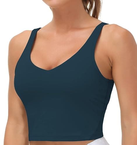 THE GYM PEOPLE Womens' Sports Bra Longline Wirefree Padded with Medium Support - Image 1