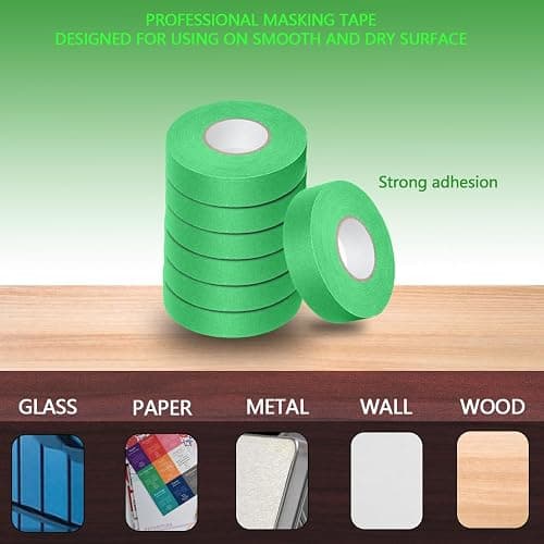 NETEHA 3 Rolls Painters Tape Masking Tape 0.78 Inch x 55 Yard, Heat Resistant No Residue Automotive Adhesive Tape for Automotive Paint and DIY Paint Projects (Green) thumbnail 5