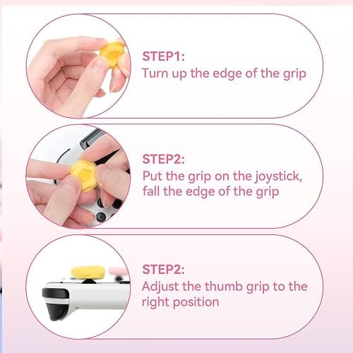 GeekShare Cute Silicone Joy Con Thumb Grip Caps, Joystick Cover Compatible with Switch/OLED/Switch Lite,4PCS - Cream Heart thumbnail 3