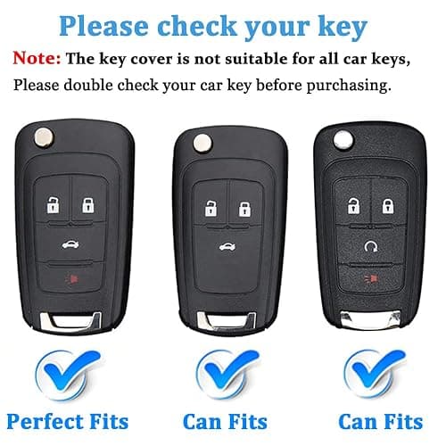 QBUC for Chevy Key Fob Cover Fit for 4 Buttons with Keychain,for Chevrolet Equinox Camaro Cruze Malibu Sonic Buick Terrain thumbnail 2