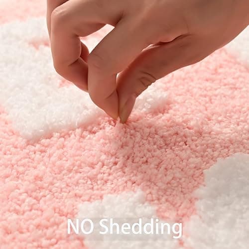 QJHOMO Get Naked Bath Mat Cute Pink and White Bathroom Rugs Funny Non Slip Bathtub Decor Mats Super Absorbent Floor Carpet Machine Washable Bahtmat for Tub, Shower, Bedroom (20x32 inch) thumbnail 6