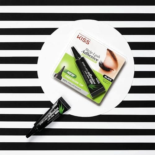 KISS Black Strip Lash Adhesive with Aloe, Dermatologist Tested, Formaldehyde Free, Non-Irritant, Contact Lens Friendly, Secure Hold, Contains Latex, with Control Nozzle Tip, 0.24 Ounce thumbnail 4