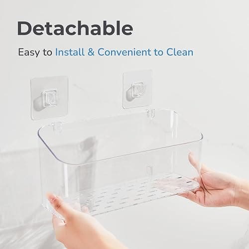 CQUNM Bath Toy Storage Holder for Bathtub, Clear Bath Toy Organizer Large Capacity Bathtub Toy Storage Shower Caddy for Bathroom (2 Large) thumbnail 6