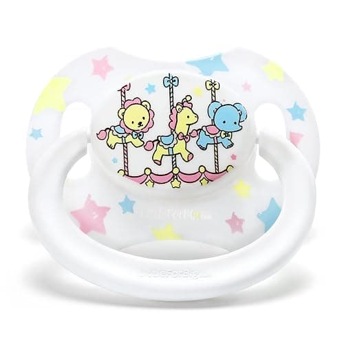 LittleForBig Bigshield Generation-II Adult Sized Pacifier White Little Circus Carousel Pattern - Image 1