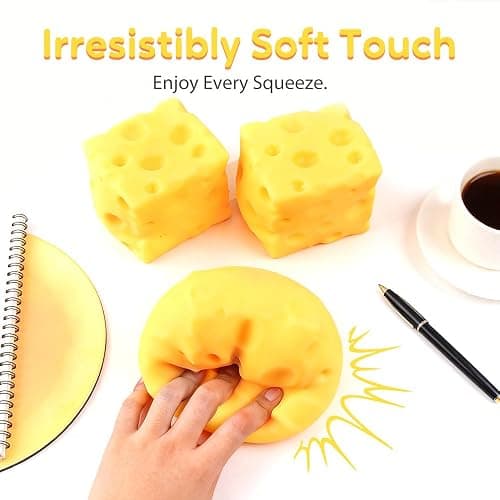 Yellow Cheese Squeeze Toy, 2026 New Soft Novelty Toy, Rebounding Sensory, Squishy Cheeses, Soft Novelty Rebounding Fidget Toy for Party, Stress Balls for Adults thumbnail 4