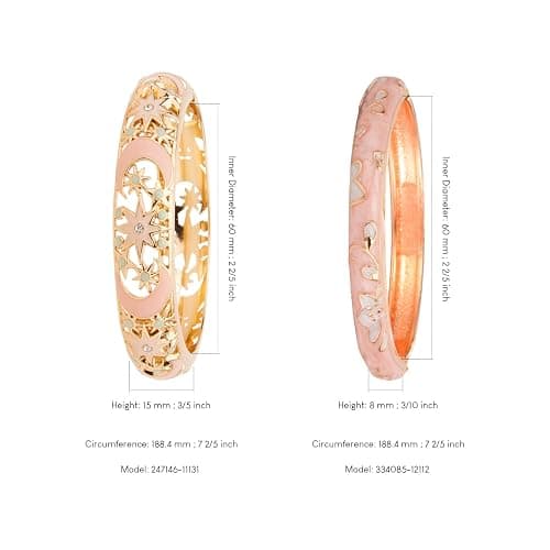 UJOY Womens Multi-colors Cloisonne Bracelet Gold Plated Flower Hollowed Enameled Hinged Cuff Bangles Jewelry Gift 88A10 thumbnail 3
