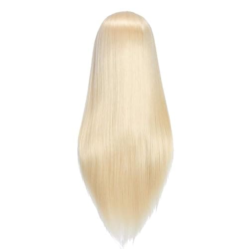 Headfix 26"-28" Long Hair Mannequin Head Synthetic Fiber Hair Hairdresser Practice Styling Training Head Cosmetology Manikin Doll Head with Clamp (6F1919W61320) thumbnail 5
