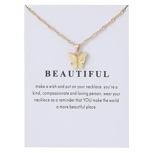 Rrdaily 9 Pcs Dainty Colorful Butterfly Pendant Necklace Set for Women,Bohemian Acrylic Butterfly Chain Necklace Cute Jewelry Gift thumbnail 3
