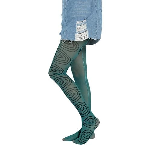Aonoapll Women Y2k Printed Tights Mesh Pantyhose Stockings Vintage Floral High Waist Skinny Leggings Streetwear thumbnail 4