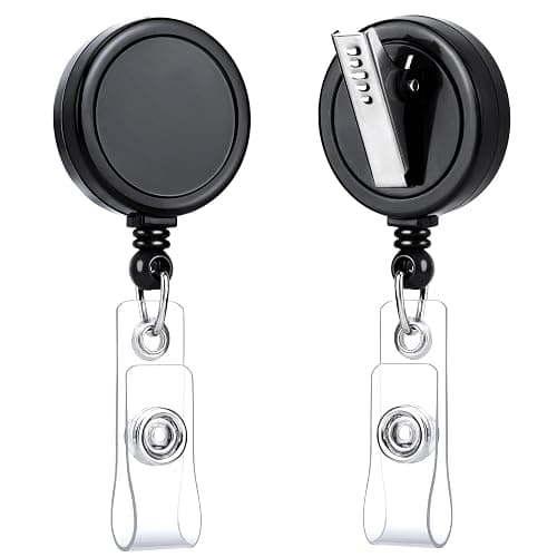 Teskyer 5 Pack Badge Reel, Easy to Attach Alligator Clip, 360 Degree Swivel Badge Holder Retractable Clip, Lightweight, Extend up to 23.6 Inch, Black thumbnail 8