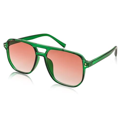 FEISEDY Retro Square Aviator Sunglasses Women Men 70s Vintage Trendy Plastic Frame Sun Glasses B2835 - Image 1