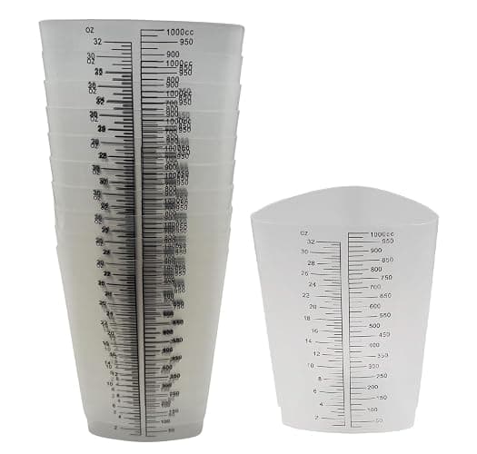 32 oz Graduated Plastic Triangular Container Three-Sided Beaker for Measuring and Mixing (Pack of 20) thumbnail 2