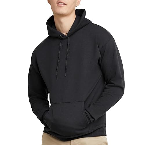 Hanes Men's EcoSmart Fleece Hoodie Sweatshirt - Large - Black