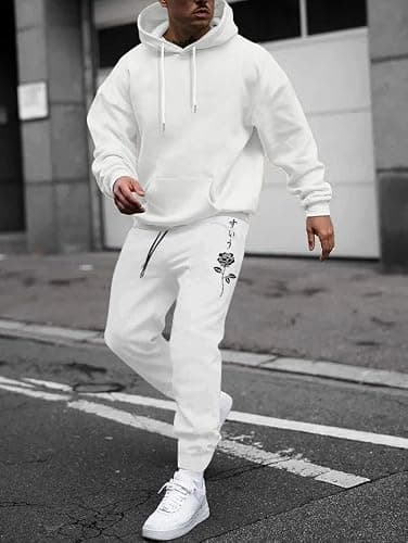 ZAFUL Cuffed Sweatpants for Men Casual Graphic Drawstring Printed Sweat Pants Stretch Loose Joggers thumbnail 2