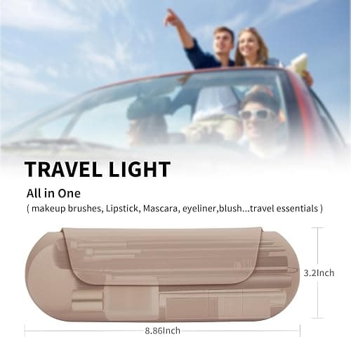 AGIKET Silicone Makeup Brush Holder Travel Cosmetic Bag：Soft Portable Cosmetic Face Brushes Holder with Upgrade Anti-Fall Out Magnetic Closure, Large Travel Makeup Brush Case - Walnut thumbnail 6