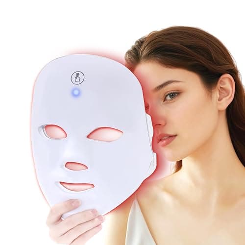 KNNKNN Red Light Therapy for face,Blue LED Light Therapy Mask,7-1 Colors LED Facial Skincare Mask at Home,USB Rechargeable,Cordless - Image 1
