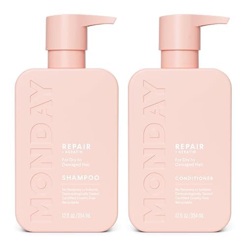 MONDAY HAIRCARE Repair Shampoo and Conditioner Set (2 Count) 12 oz For Dry to Damaged Hair Made with Keratin, Coconut Oil, Shea Butter, and Vitamin E - Image 1