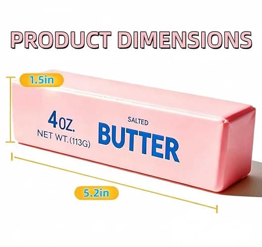Slow Rebound Cute Butter Squeeze Stress Balls,Realistic Soft Butter Stick Fidget Toy, Slow Rising Portable Squishy for Adults Anxiety & Stress Relief, Sensory Gifts for Office, Home (Pink) thumbnail 3