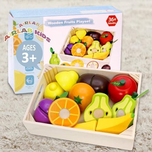 Wooden Play Food for Kids Kitchen Cutting Fruits Toys for Toddlers Pretend Vegetables Gift for Boys Girls Educational Toys thumbnail 8