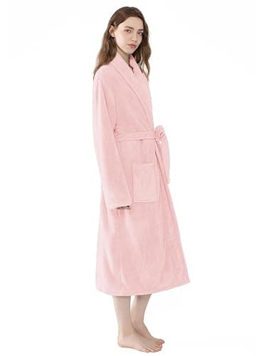 Soft Robe For Women，Warm Plush Bath Robes Female，Spa Towel After Shower Lightweight Long Bathrobe thumbnail 3