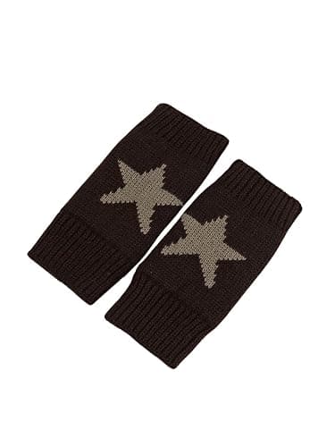 SHENHE Women's Star Pattern Fingerless Thumb Hole Knitted Wrist Length Mitten Gloves thumbnail 2