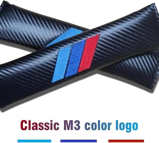 2PCS Car Seat Belt Cover for BMW, Carbon Fiber Seatbelt Shoulder Protection, Soft Car Seat Belt Strap Cushion Protect Your Neck and Shoulder, Car Accessories Seat Belt Pad for Car Truck (Black) thumbnail 4
