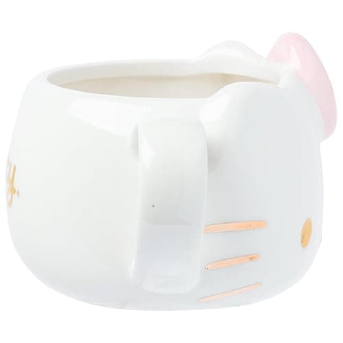 Silver Buffalo Sanrio Hello Kitty Light Pink Bow and Rose Gold Ceramic 3D Sculpted Mug, 20 Ounces thumbnail 3