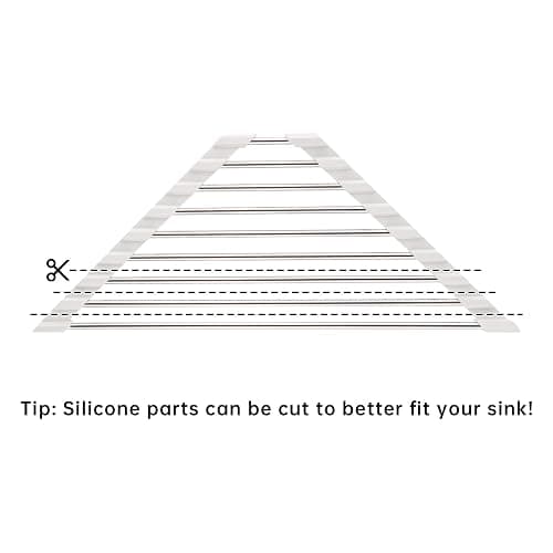 Tomorotec Triangle Roll-Up Dish Drying Rack Sink Corner Small Foldable Stainless Steel Over The Sink Multipurpose Kitchen Drainer Caddy Organizer Storage Shelf Holder (Coconut Milk White) thumbnail 2