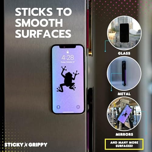 StickyGrippy Suction Phone Case Mount, Sillicon Adhesive Phone Accessory for iPhone and Android, Hands-Free Fidget Toy Mirror Shower Phone Holder, Tiktok Videos and Selfies (Pink) thumbnail 5
