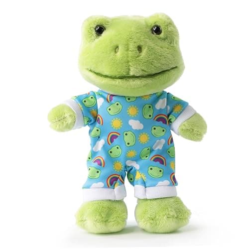 Furvana 9Inch Green Frog Plush, Soft Frog Stuffed Animal Plush Toy, Kawaii Plush Doll, Cute Plushie with Cloths Toy Gift for Kids Children Birthday - Image 1