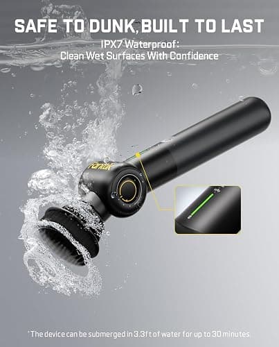 Fanttik Flip G9 Pro Electric Scrubber, VoltiPulse Motor, Dual-Speed Rotary Cleaner with 6 Brush Heads, Adjustable Angle & Extendable Handle, IPX7 Waterproof, Type-C Charging for Bathroom, Tile, Grout thumbnail 8